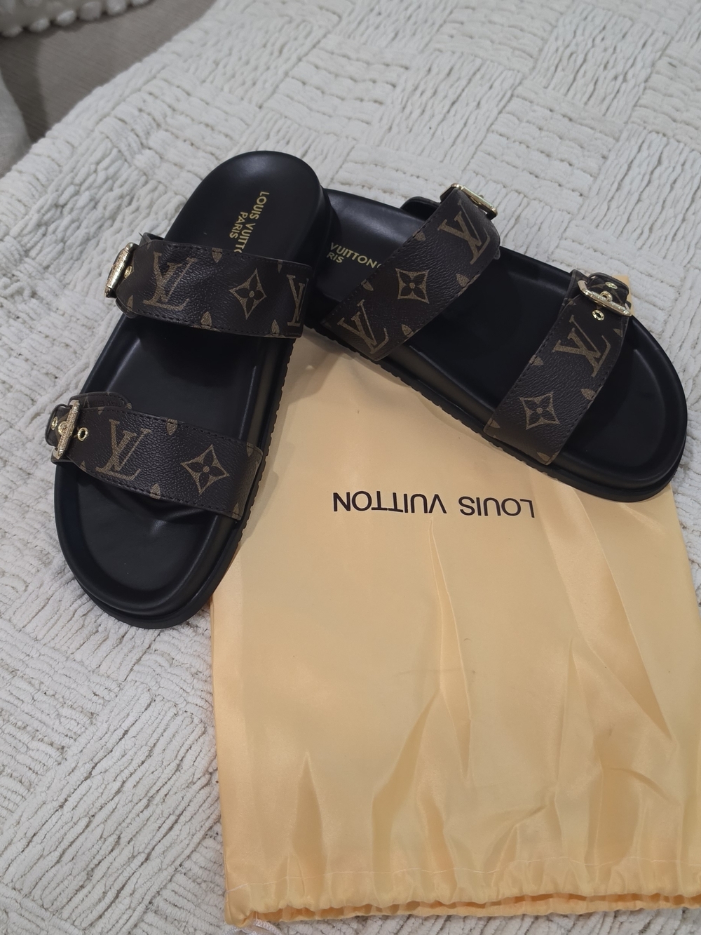Fashionable  Double Strap Slide Sandals - Brown/Black